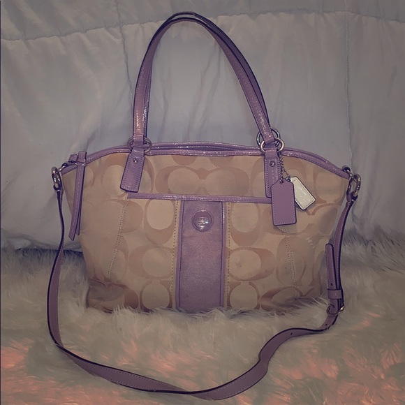 Coach Handbags - COACH F21899 Signature Stripe Pocket Tote